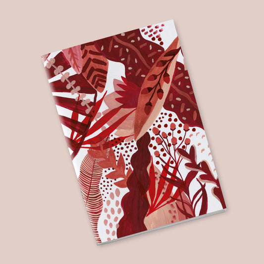 Petit Carnet - Feuilles rouges et corailles