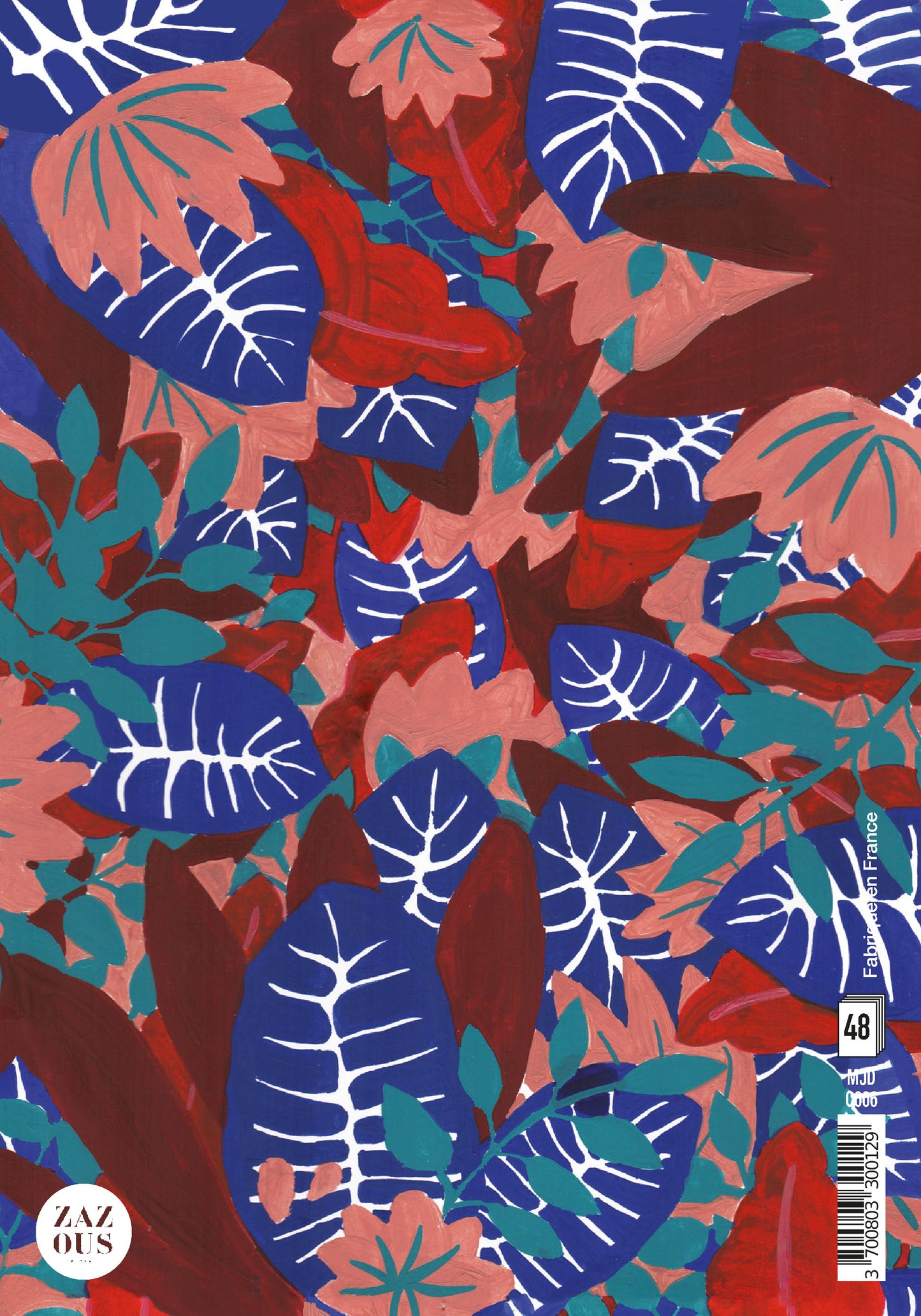 Petit Carnet - Feuilles bleues, rouges, et corailles