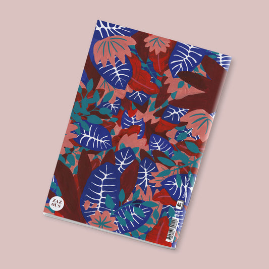 Petit Carnet - Feuilles bleues, rouges, et corailles