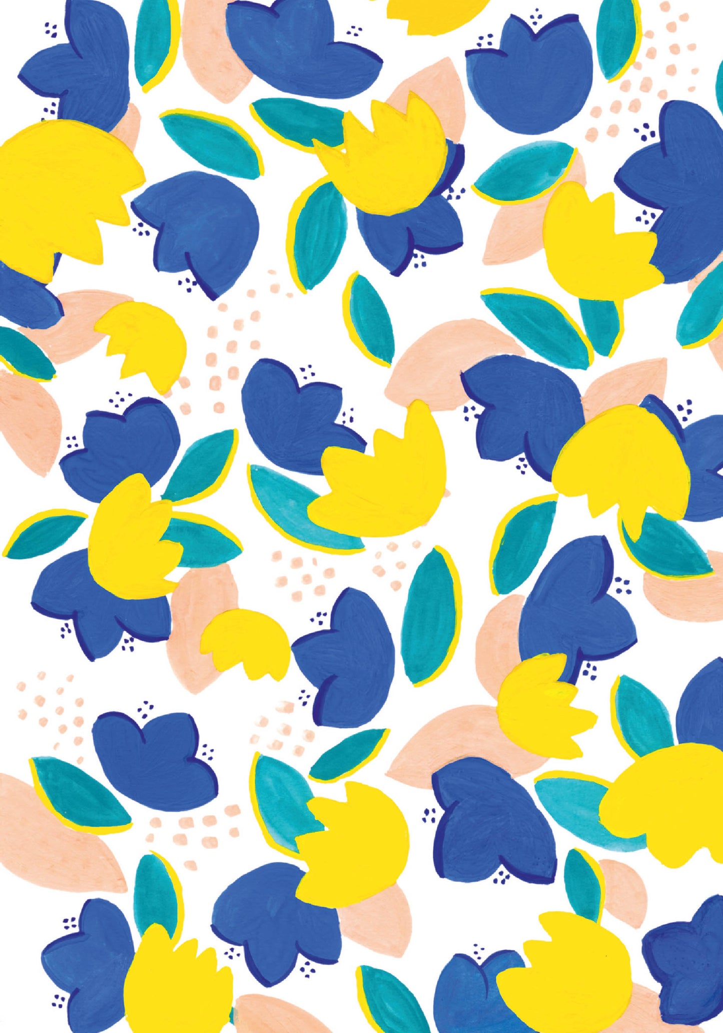 Petit Carnet - Fleurs jaunes et bleues