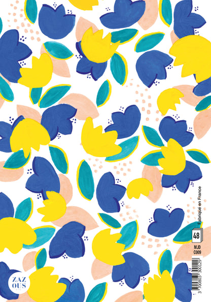Petit Carnet - Fleurs jaunes et bleues