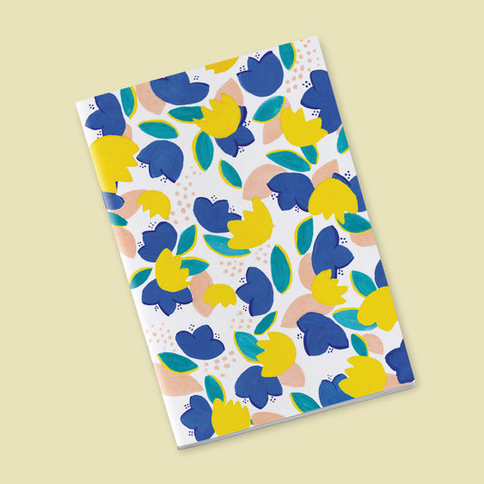 Petit Carnet - Fleurs jaunes et bleues