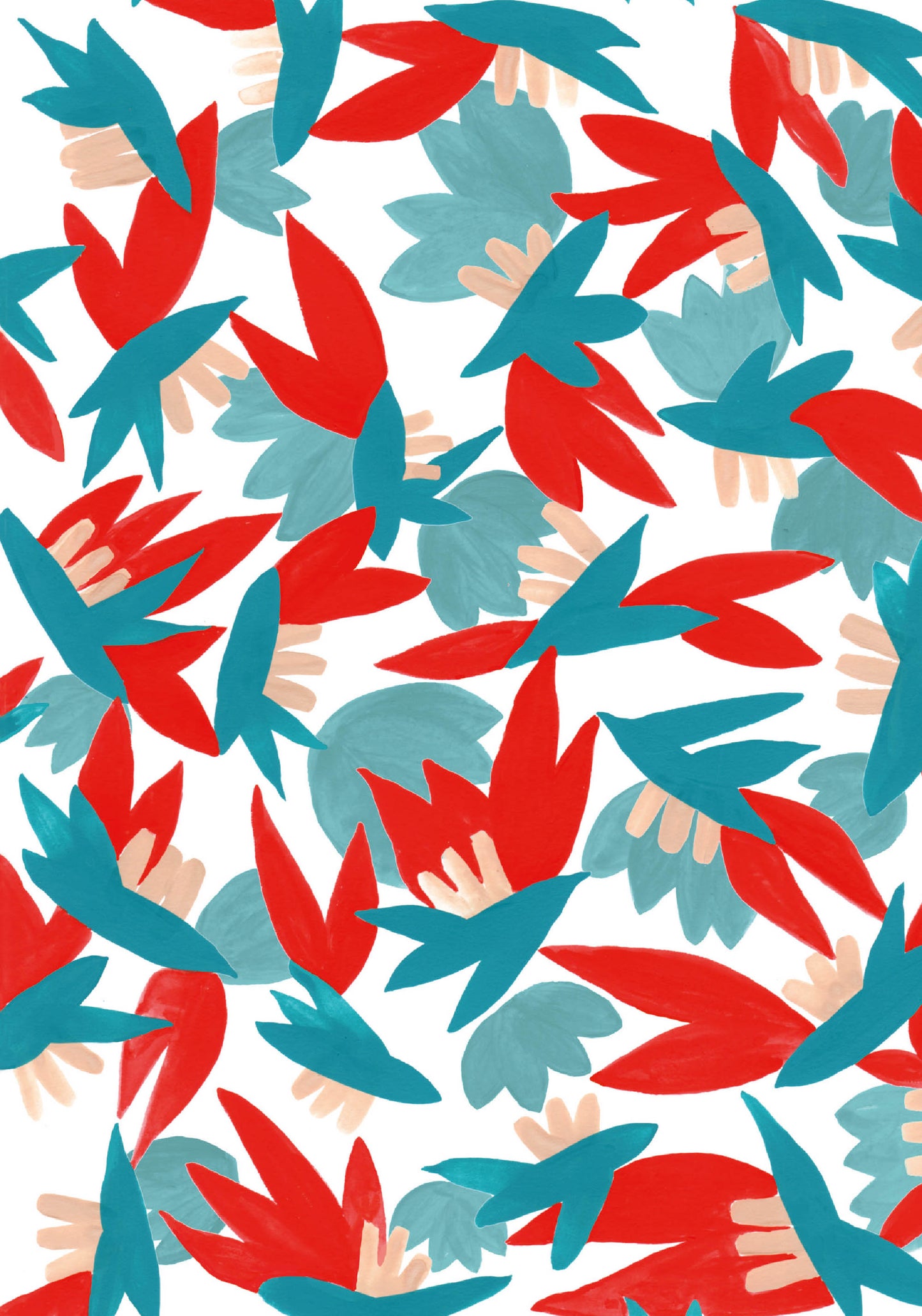 Petit Carnet - Feuilles bleues et rouges
