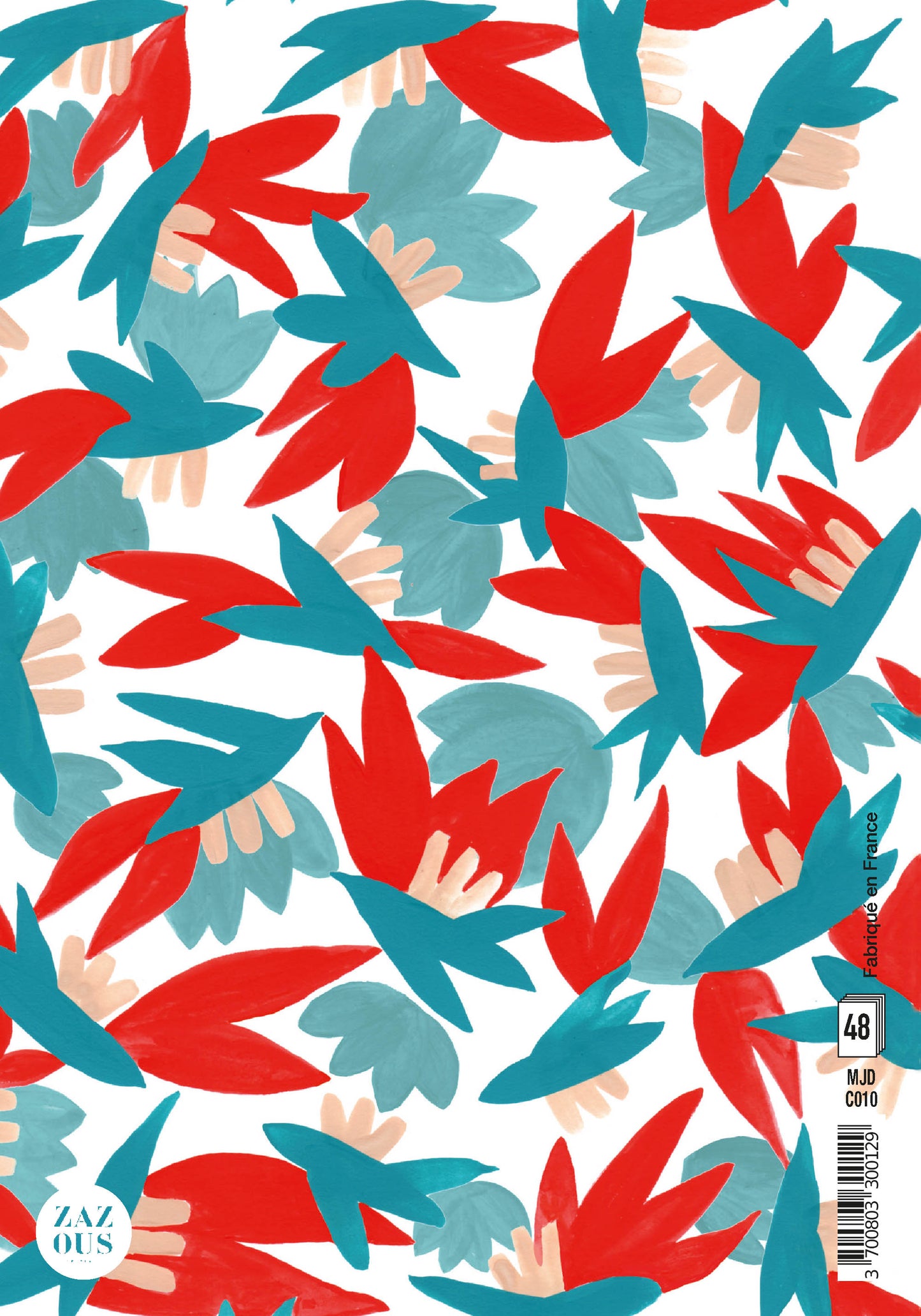 Petit Carnet - Feuilles bleues et rouges