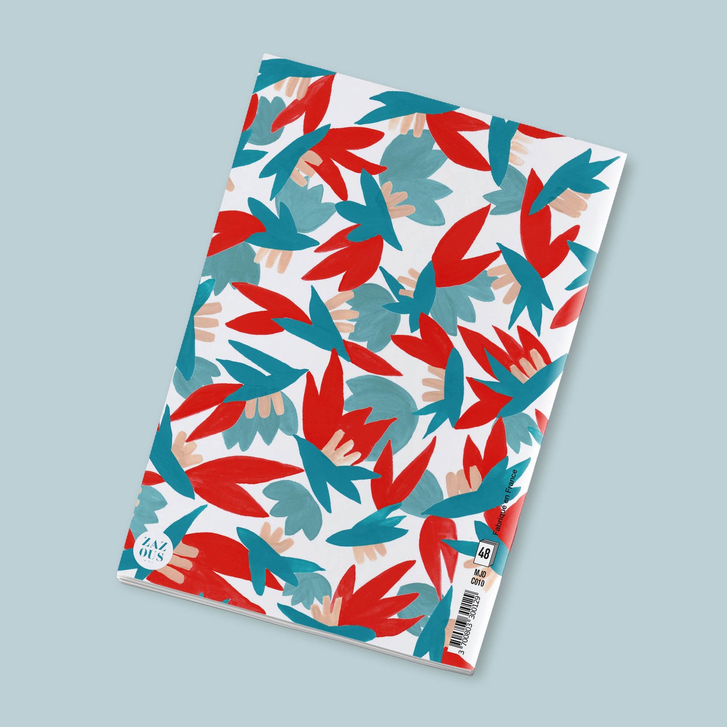 Petit Carnet - Feuilles bleues et rouges