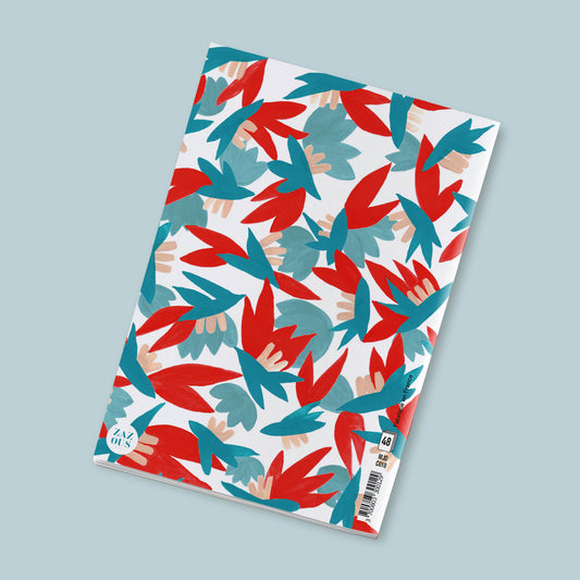 Petit Carnet - Feuilles bleues et rouges