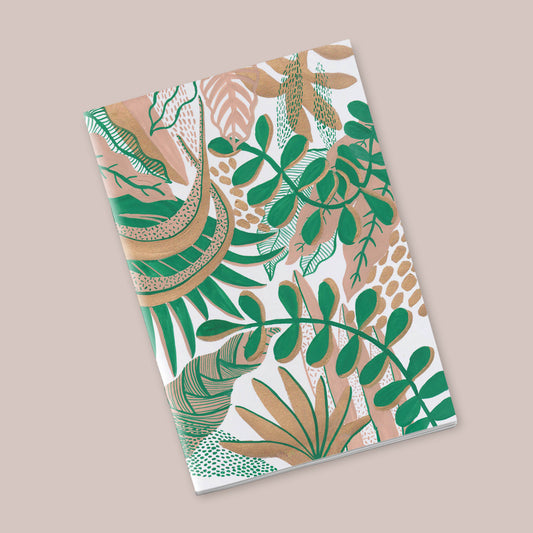 Petit Carnet - Feuilles vertes et corailles