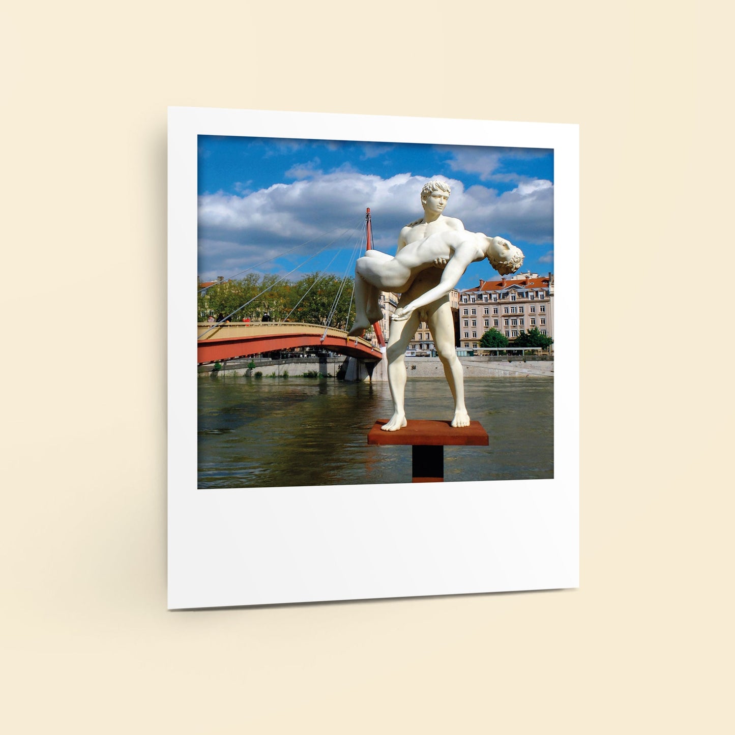 Carte polaroid - Le Poids de Soi,  vue de l'esplanade, Lyon