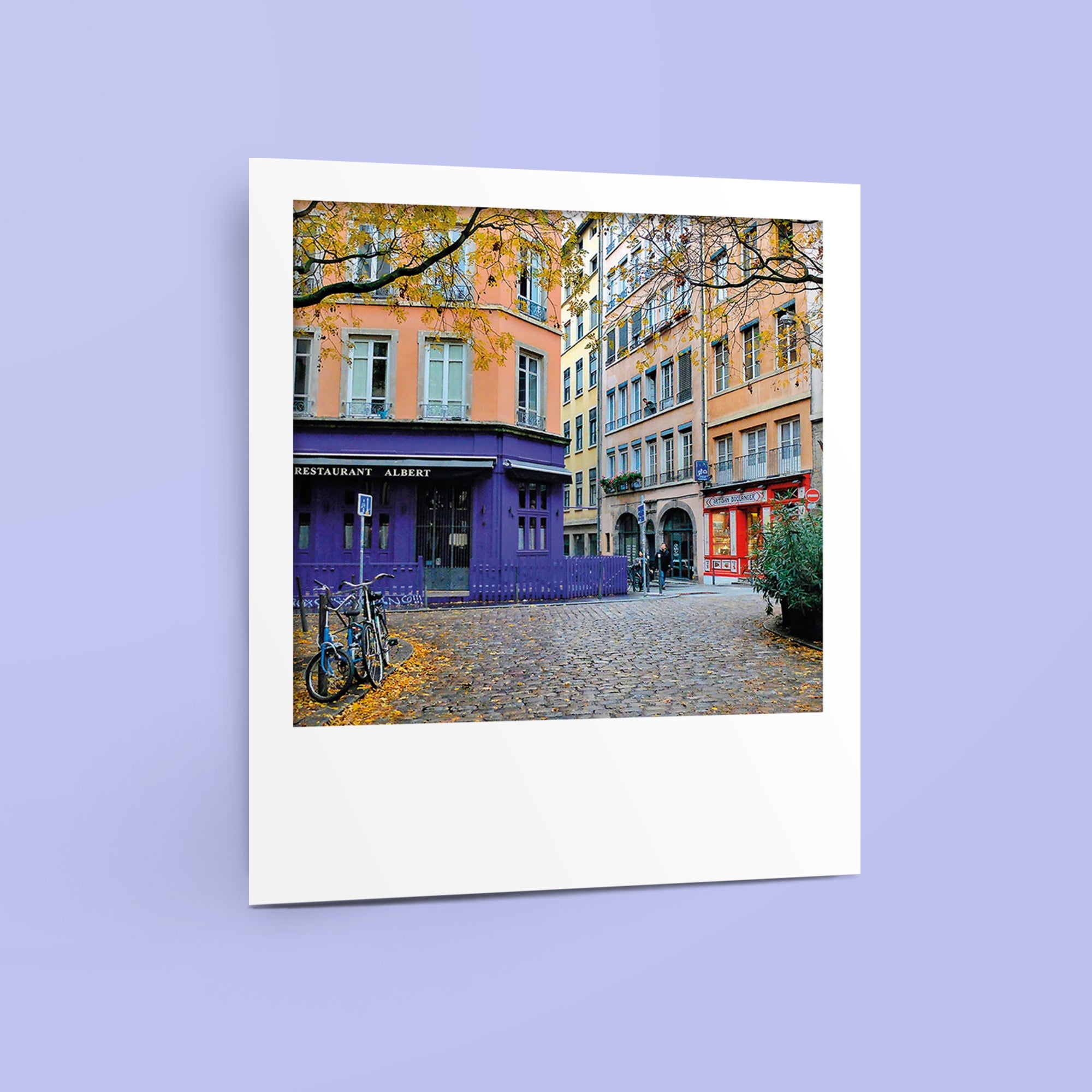 Carte polaroid - Restaurant pourpre, Place Fernand Rey, Lyon
