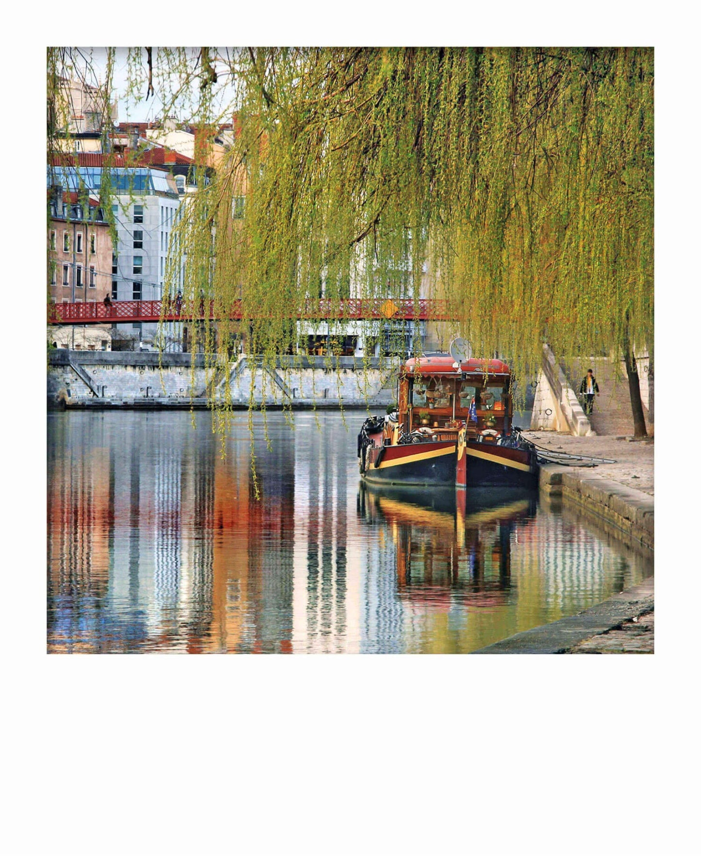 Carte polaroid - Peniche Quai Tilsitt, Lyon