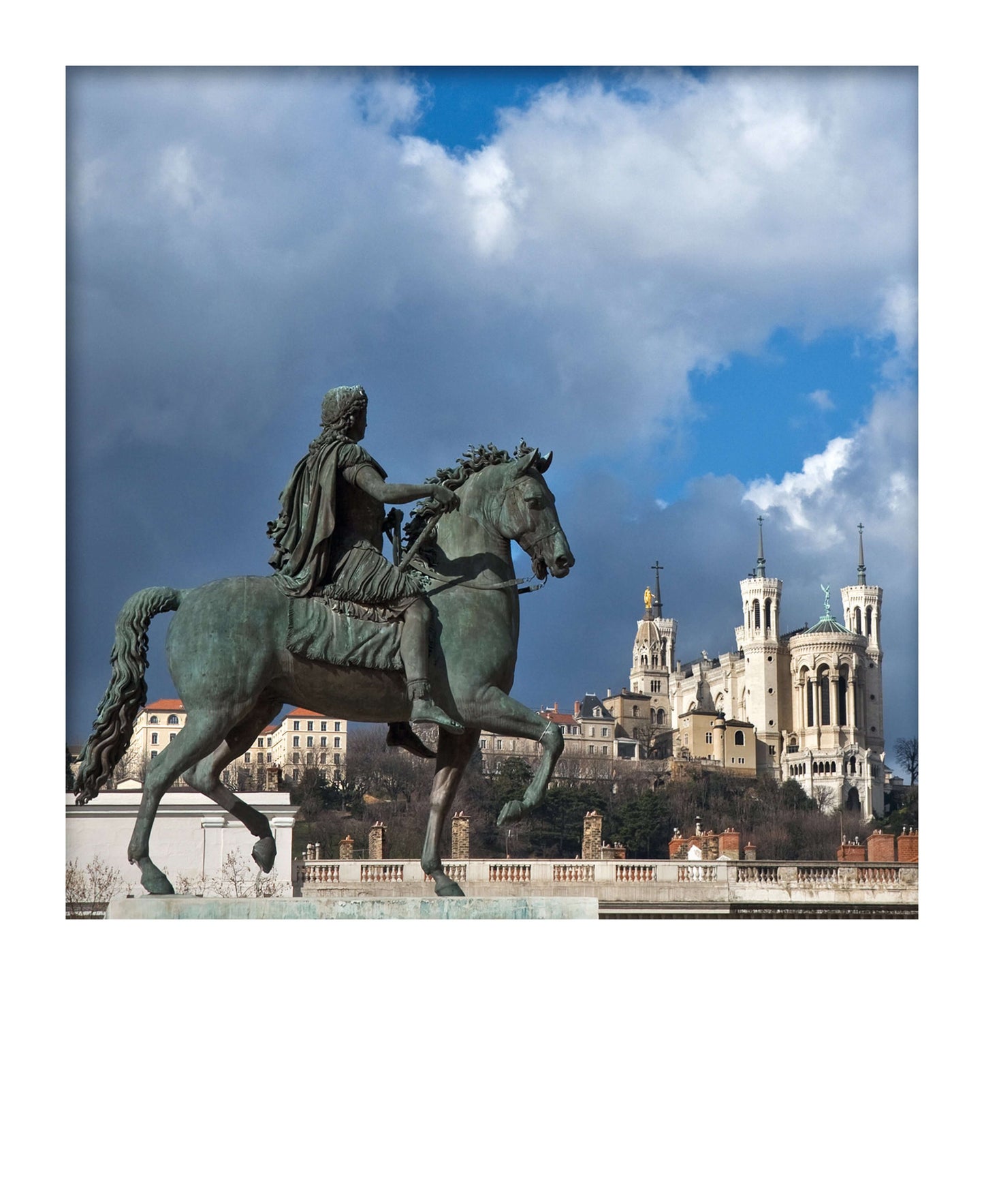 Carte polaroid - Louis XIV et la Basilique de Fourvière, Lyon
