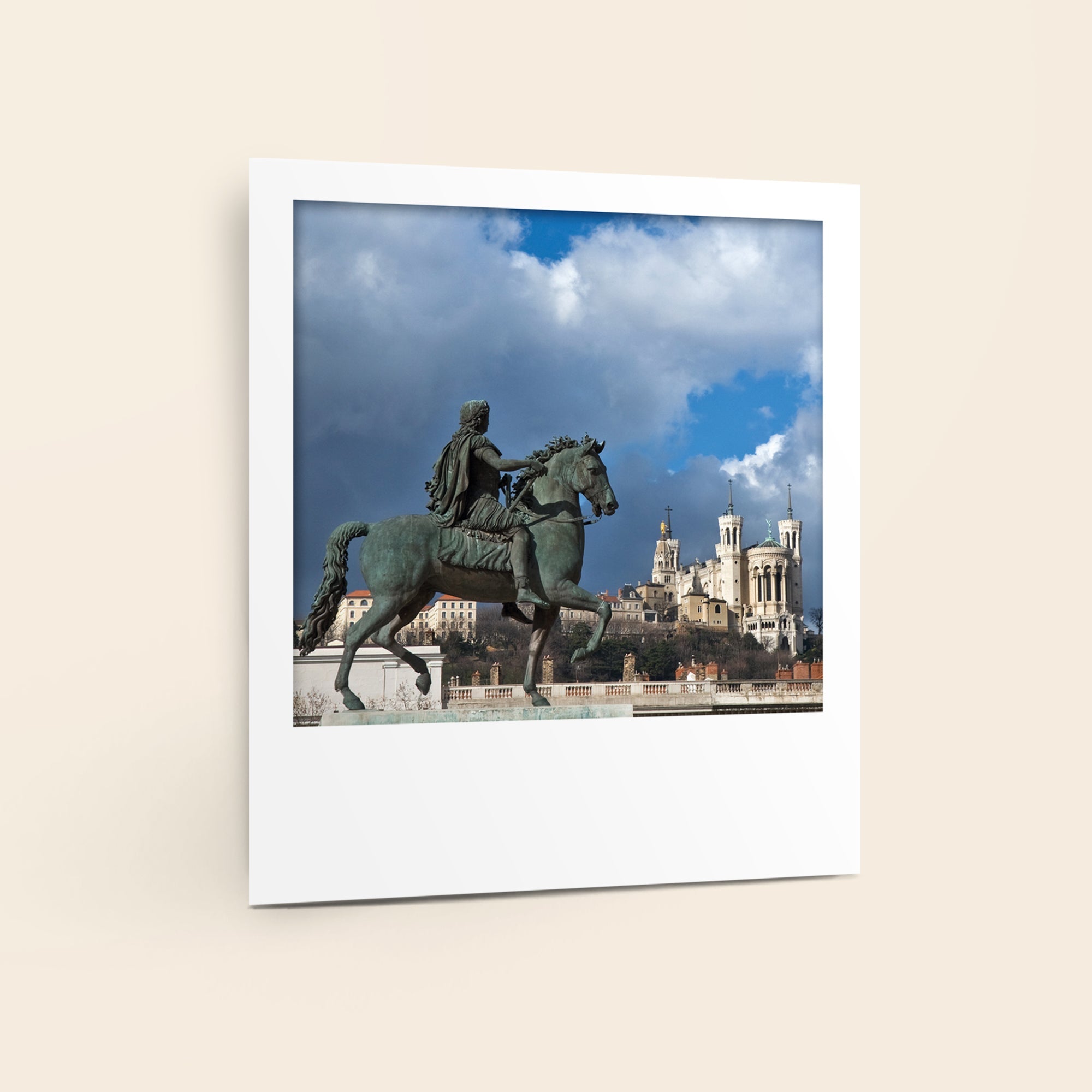 Carte polaroid - Louis XIV et la Basilique de Fourvière, Lyon