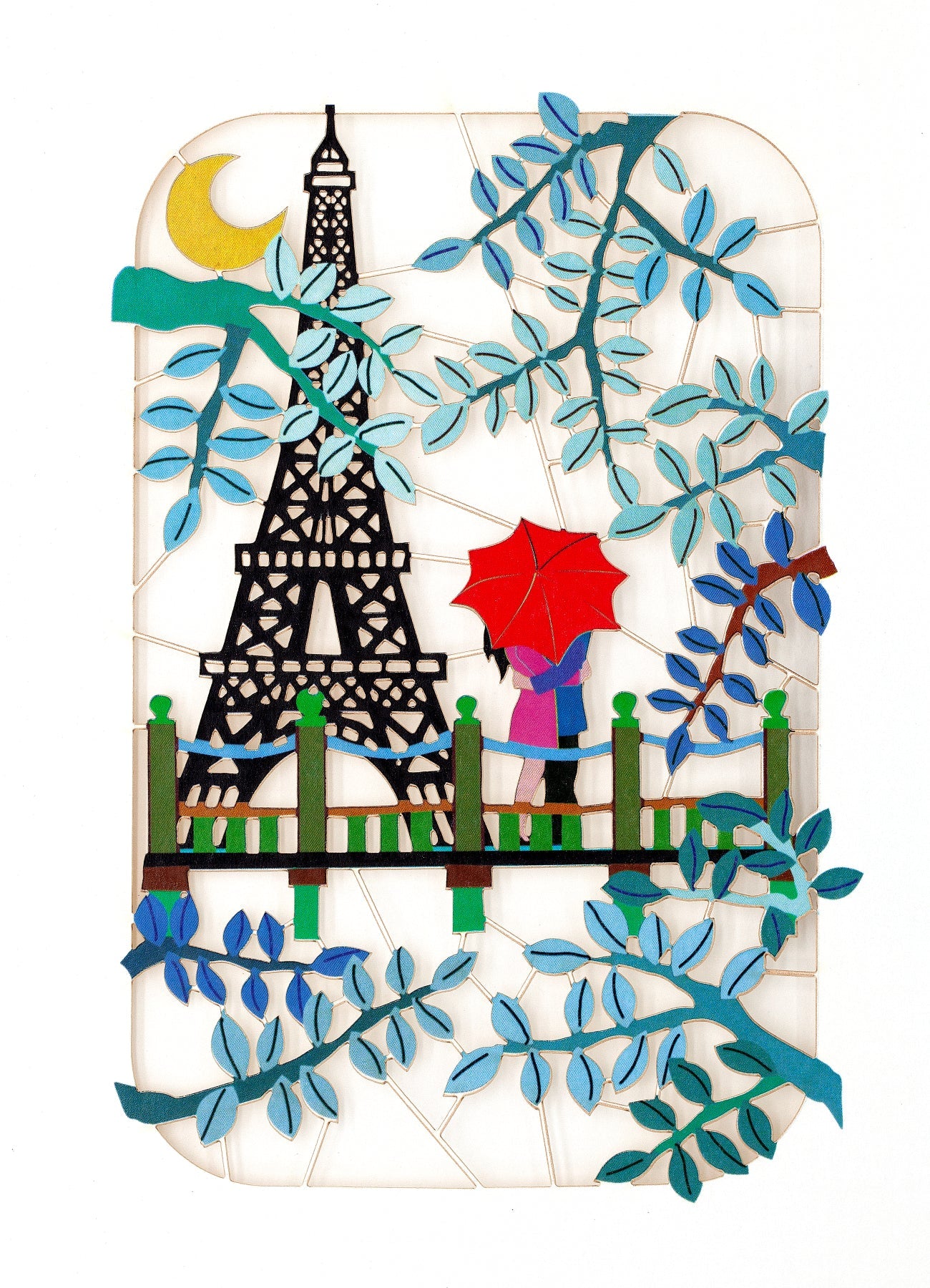 Paris Cut Out - Couple in front of the Eiffel Tower