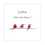 Touffes de laine - Trois oiseaux roses