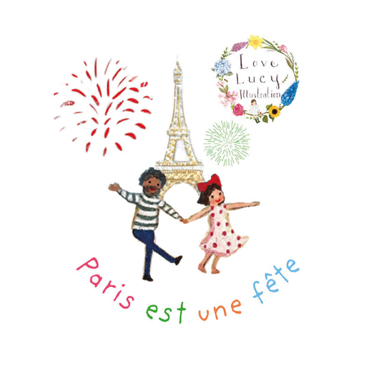 Une face de "Paris est une fête" par Love Lucy Illustration
