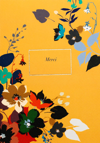 Swatch - Merci avec fleurs, sur fond jaune