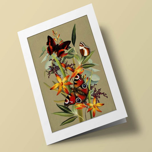 Bouquets - Fleurs et papillons oranges