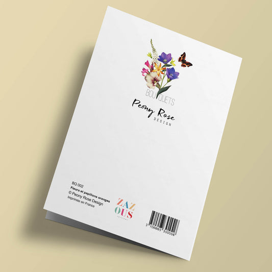 Bouquets - Fleurs et papillons oranges