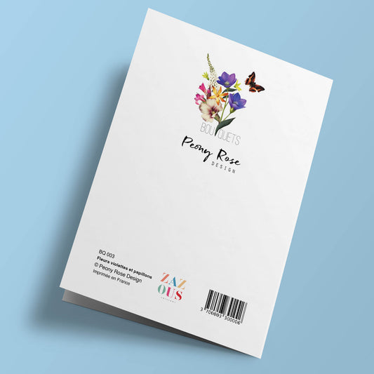 Bouquets - Fleurs violettes et papillons
