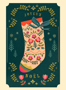 Noël Folk - Joyeux Noël, chaussette de Noël