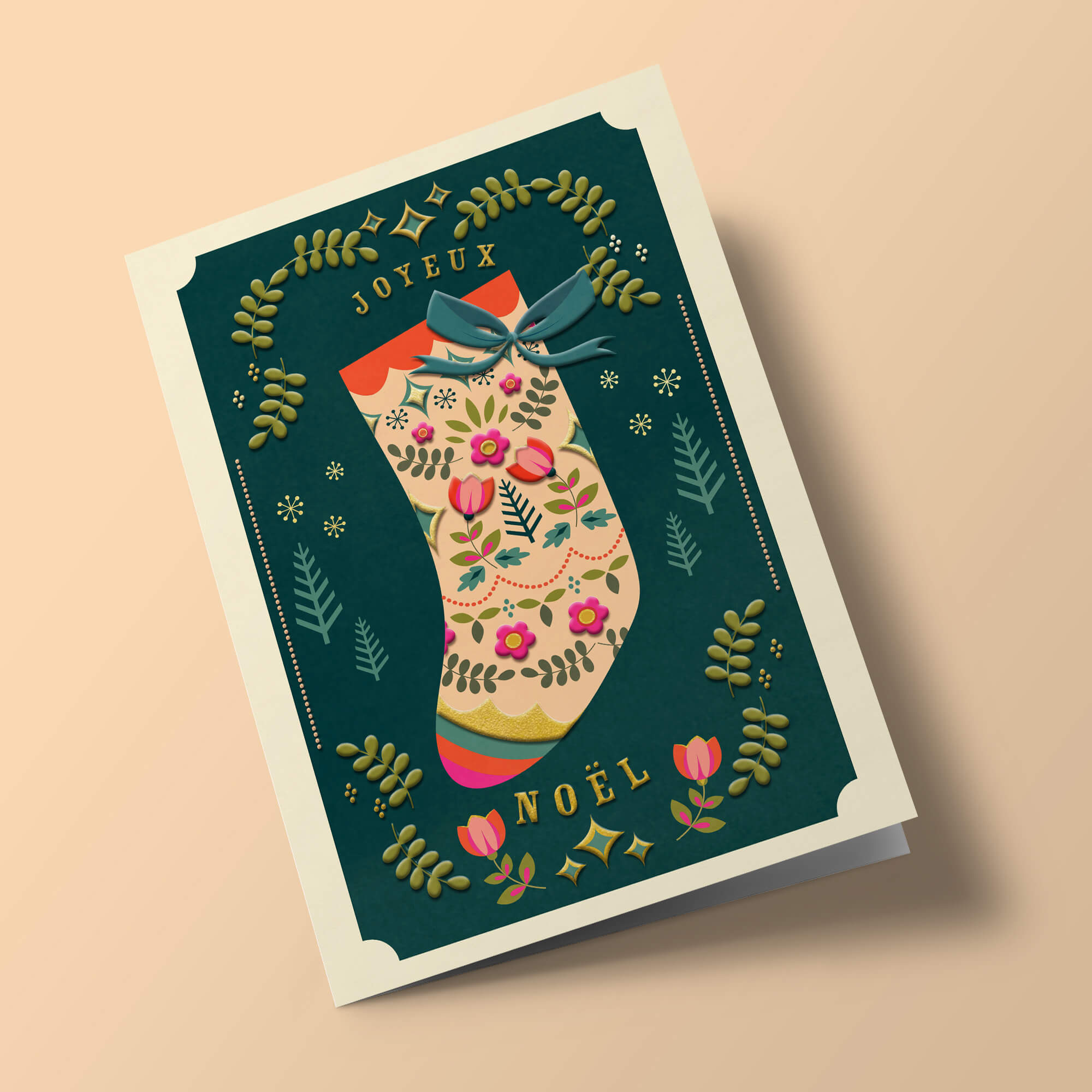 Noël Folk - Joyeux Noël, chaussette de Noël