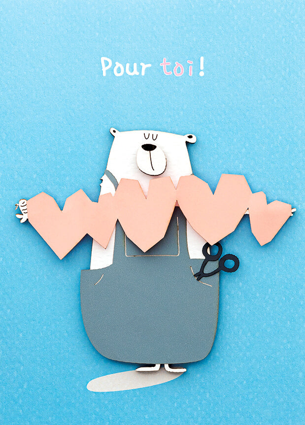 Bouts de bois - Pour toi ! Ours avec coeurs