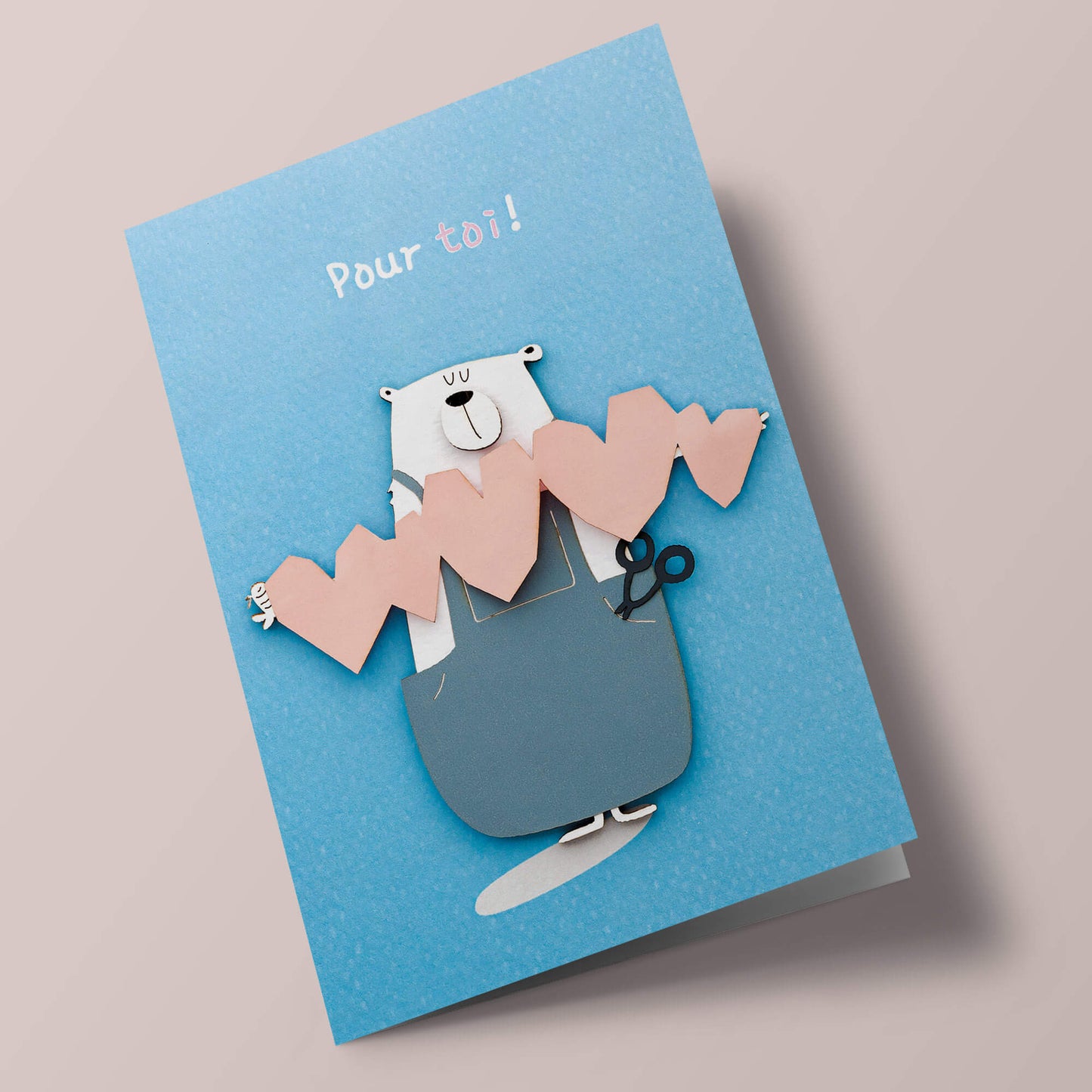Bouts de bois - Pour toi ! Ours avec coeurs
