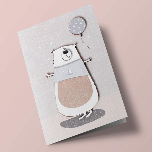 Bouts de bois - ours avec ballon