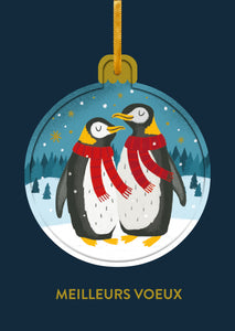 Boules de Noël - Pingouins qui portent des echarpes