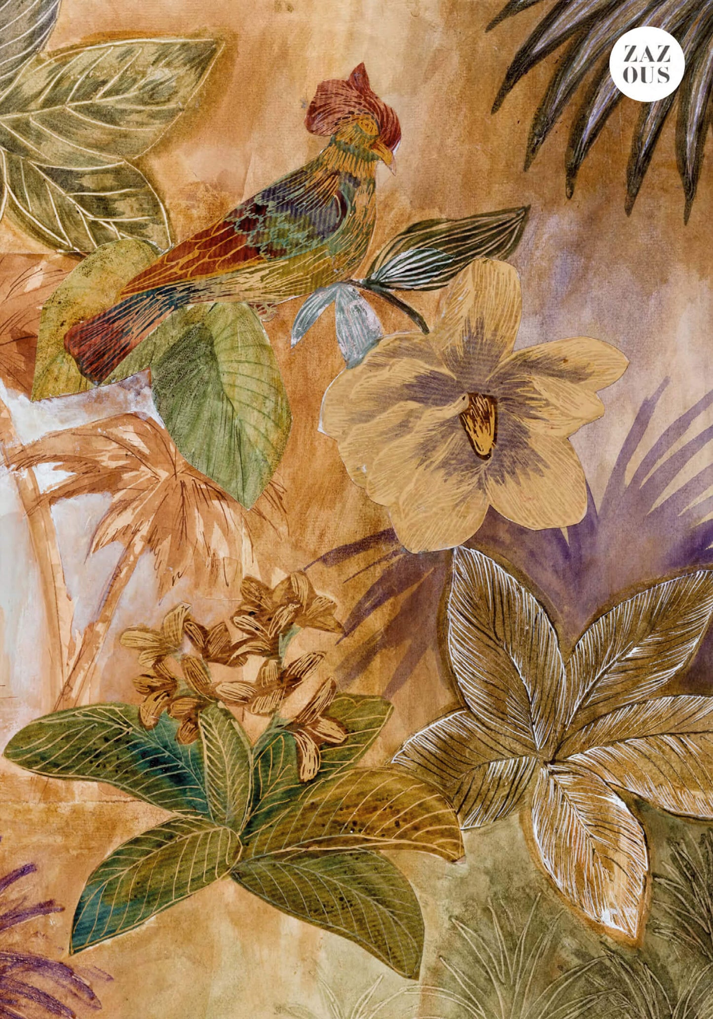Little Notebook - Hoopoe and golden flowers