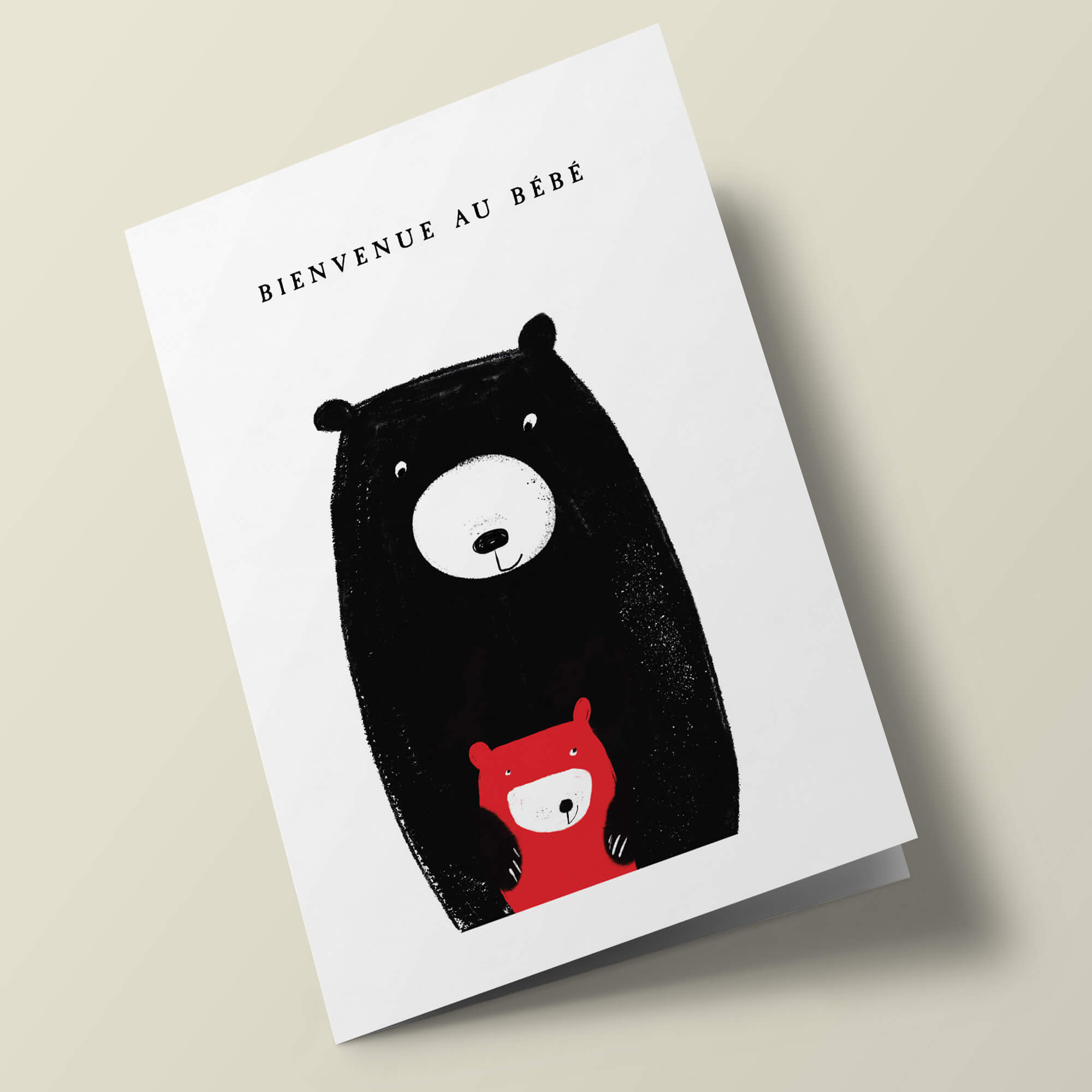 Bear - bear and cub, 'welcome baby'