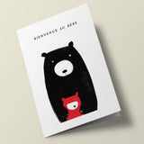 Bear - bear and cub, 'welcome baby'