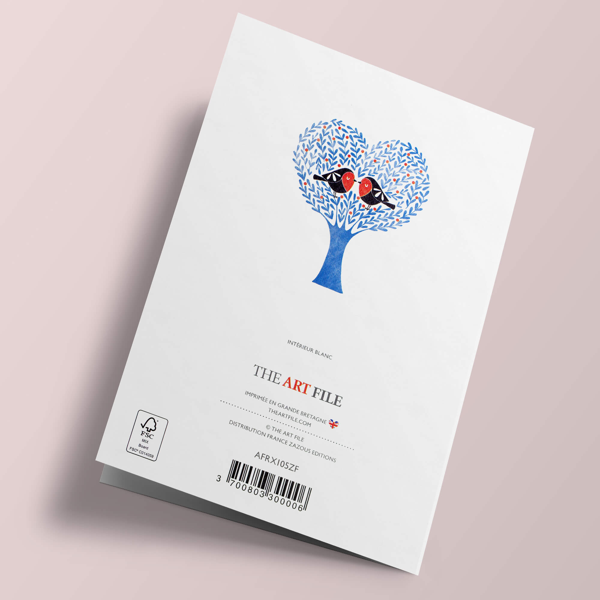 Noel Bleu Folk - Bonne année, rouges-gorges dans un arbre