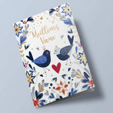 Noël Bleu Folk - Meilleurs voeux oiseaux bleus