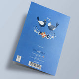 Noël Bleu Folk - Meilleurs voeux oiseaux bleus