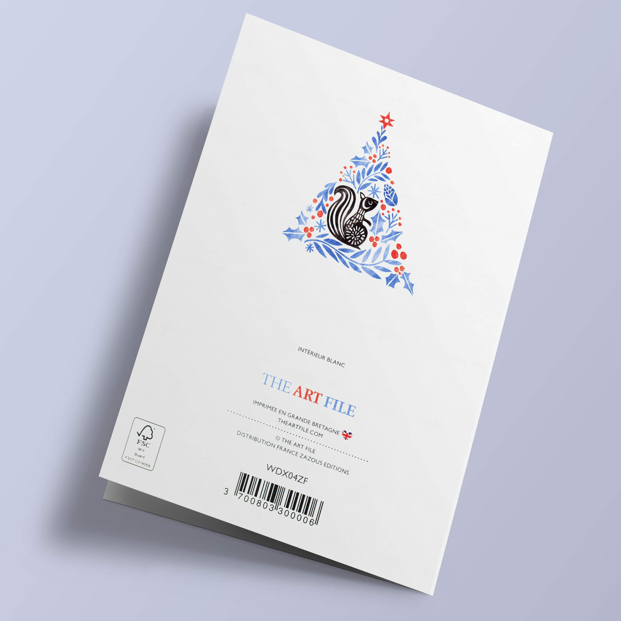 Noël Bleu Folk - Joyeuses fêtes, sapin et écureuil