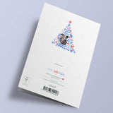 Noël Bleu Folk - Joyeuses fêtes, sapin et écureuil