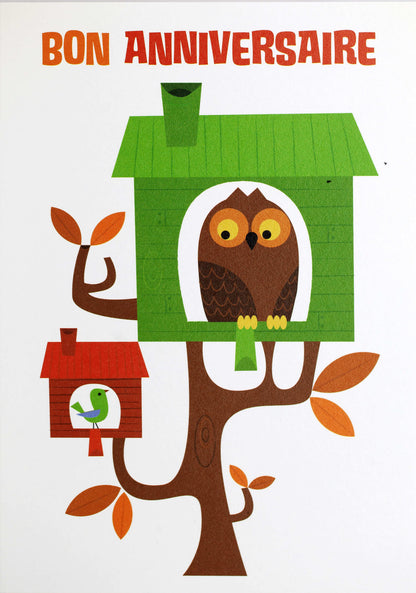 Happy Folk - Bon Anniversaire Hibou Perché