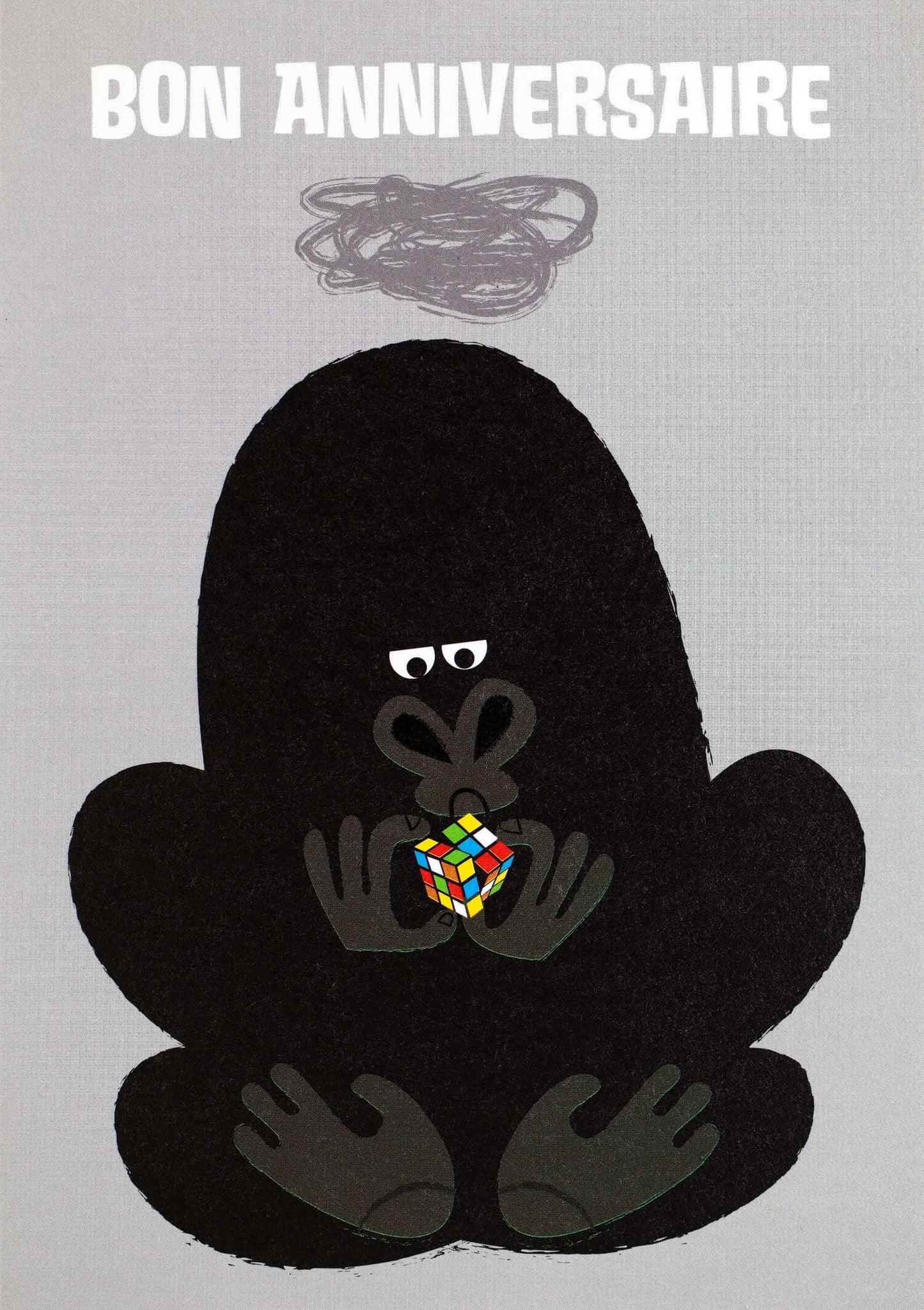 Happy Folk - Gorille joue au Rubik's cube