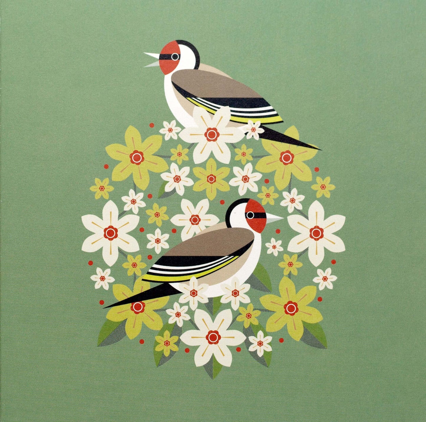 I like birds - Oiseaux chardonnerets parmi les fleurs