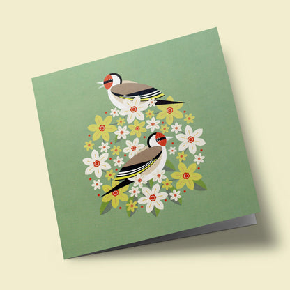 I like birds - Oiseaux chardonnerets parmi les fleurs