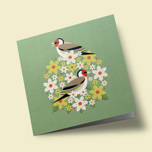 I like birds - Oiseaux chardonnerets parmi les fleurs