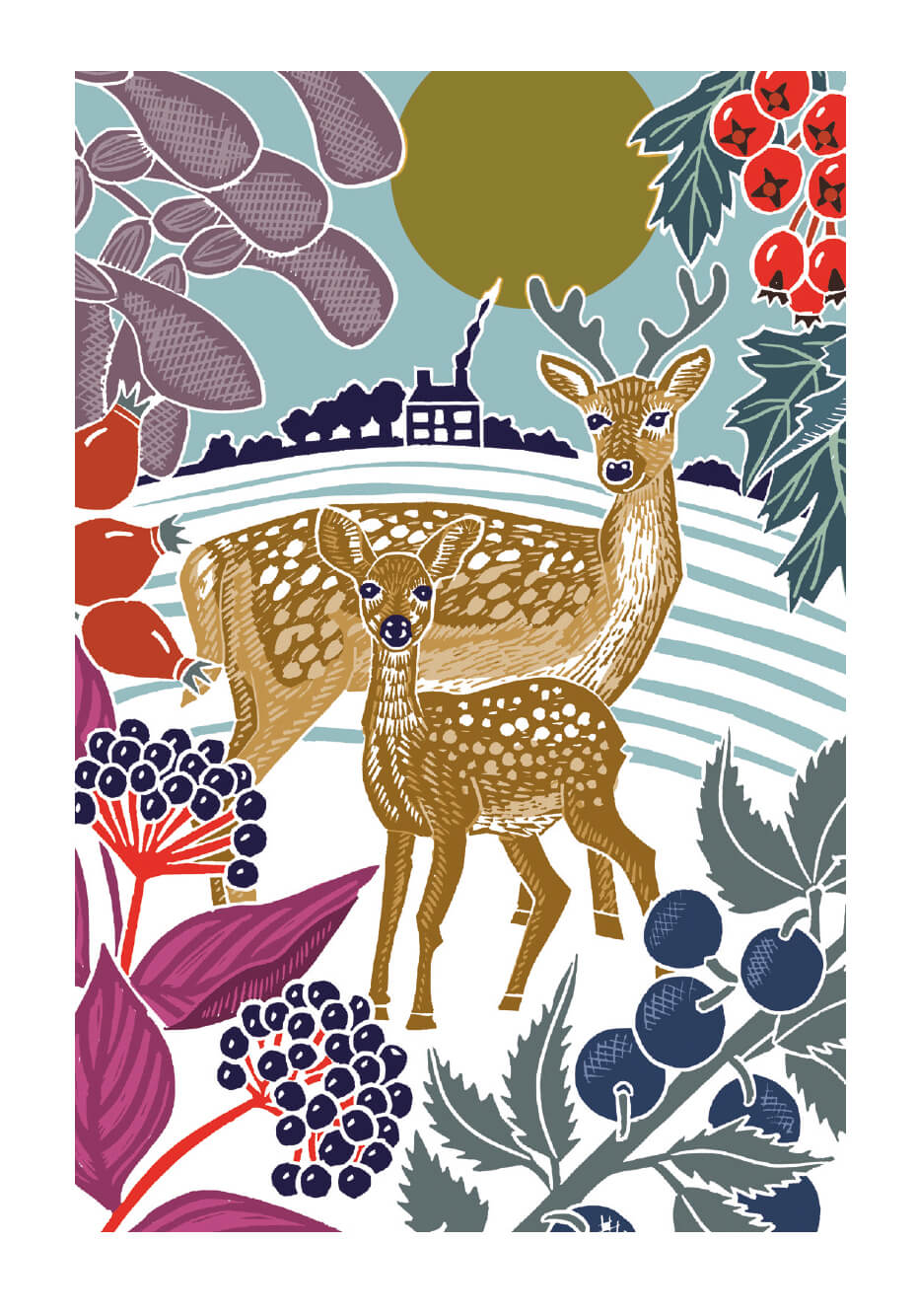 Nature Trail - cerfs - paysage hivernal