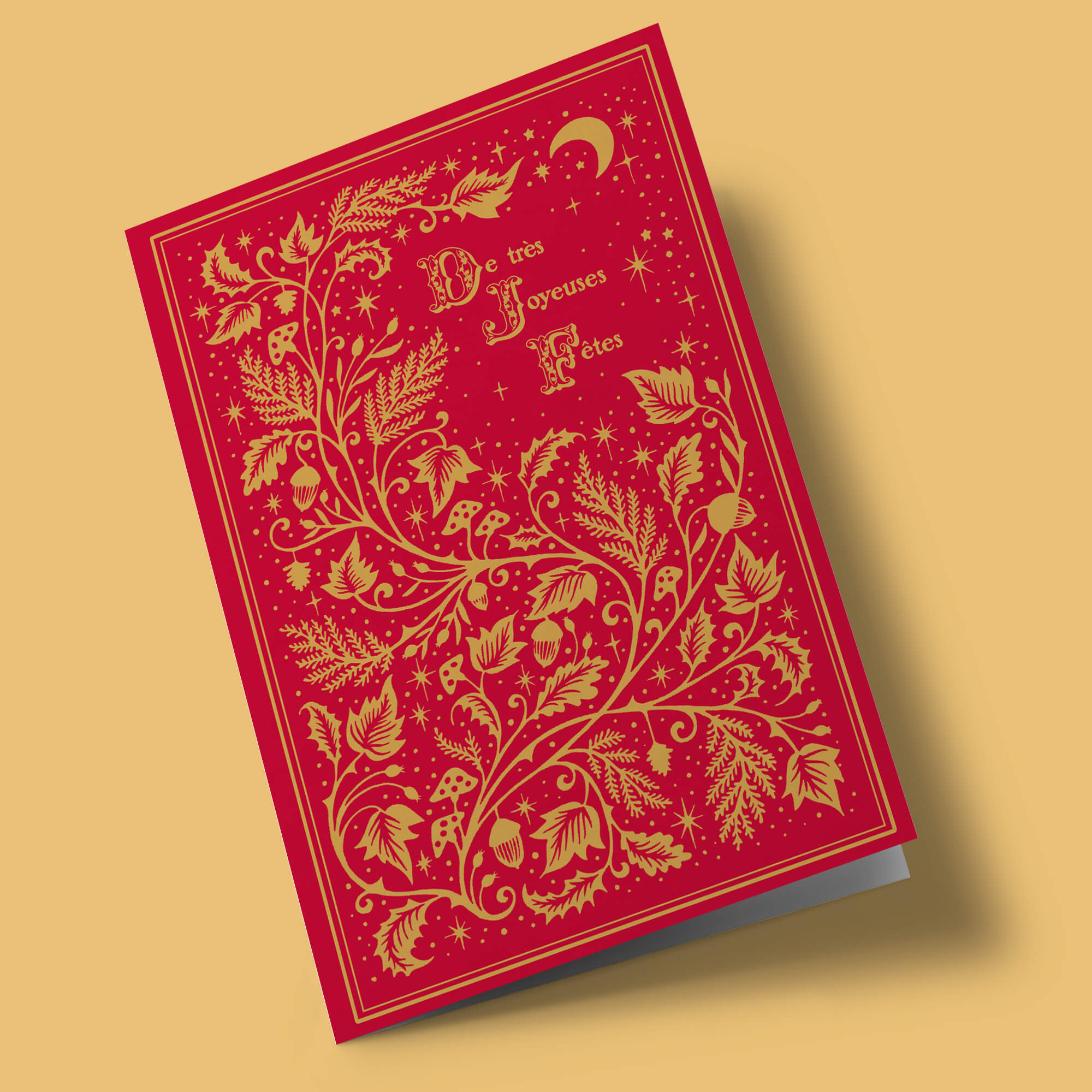 De très joyeuses fêtes, feuillage doré