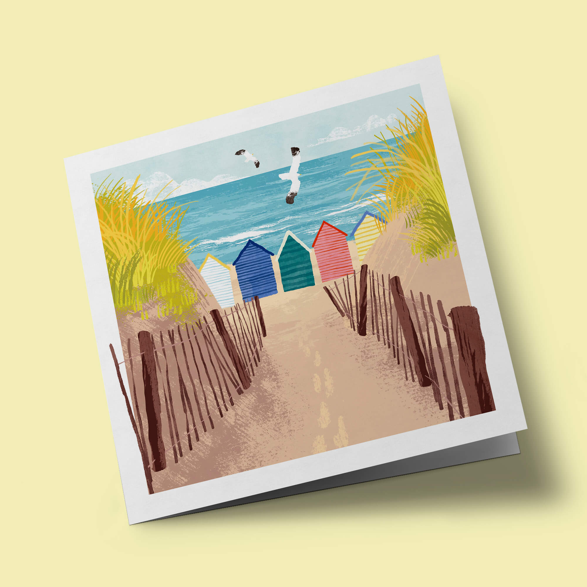 Over The Isles - Cabanes de plage et mouettes