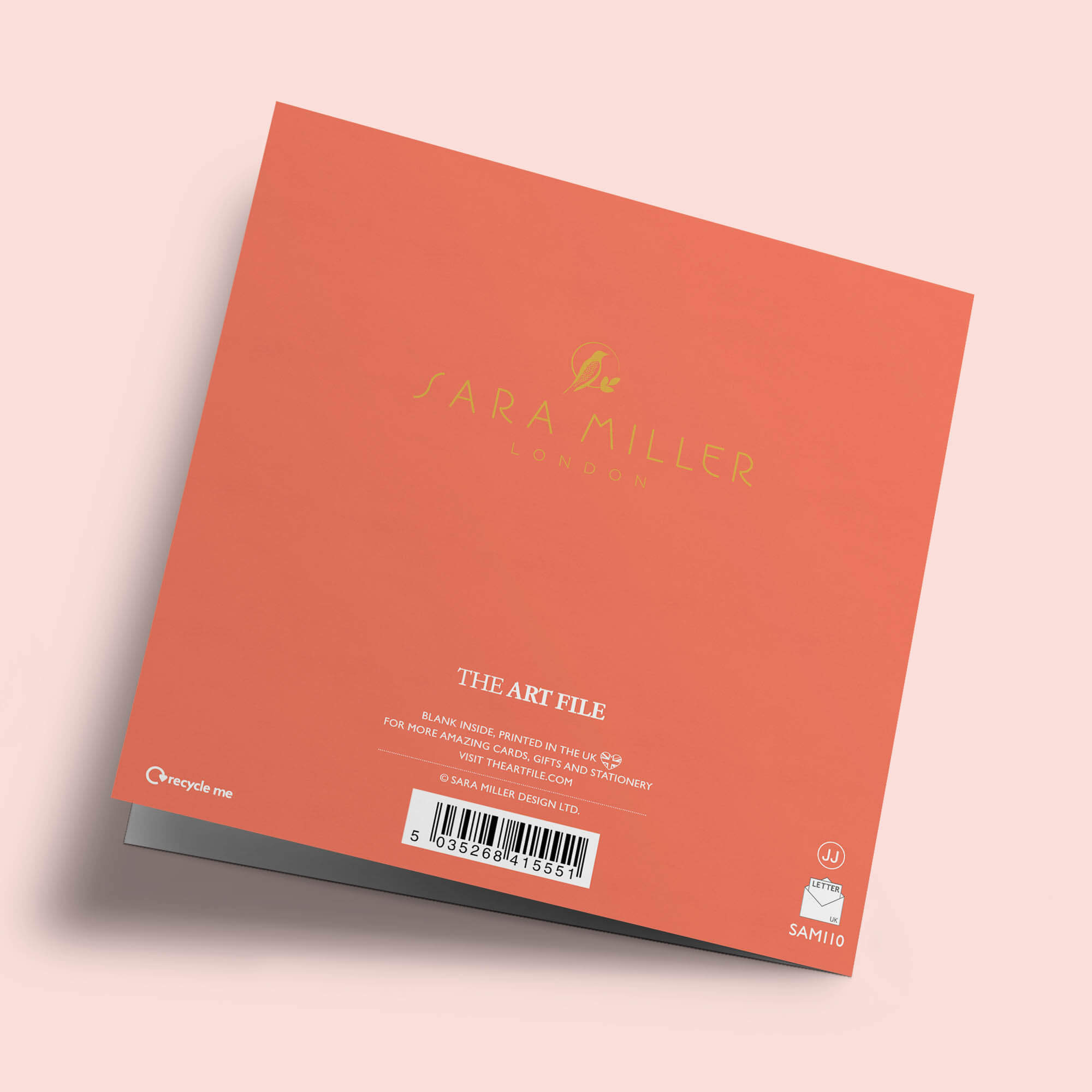 Sara Miller - Oiseau et feuillage sur fond orange