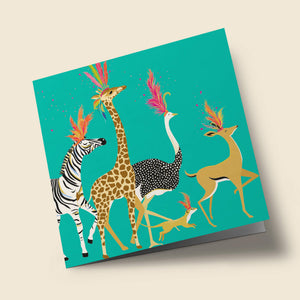 Sara Miller - Animaux de carnaval sur fond vert