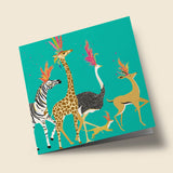Sara Miller - Animaux de carnaval sur fond vert