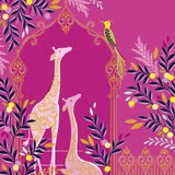 Sara Miller - Girafes sur fond rose foncé