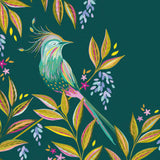 Sara Miller - Oiseau vert sur fond vert foncé